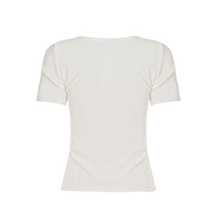 Hnewly Sweet Slim Fit Chic Fashion Simple Women T-Shirts Summer Patchwork Lace Spliced Fake 2 Piece Shirts