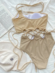 Hnewly Sexy High Cut One Shoulder Women Swimwear One Piece Swimsuit Female Slim Monokini Hollow Out Bather Bathing Suit Swim Bodysuit