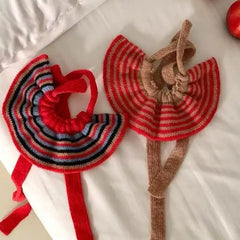 Hnewly 1pc INS Trendy Colorful Striped Knitted Hair Band with Ribbon Bow – Stylish New Hair Accessory