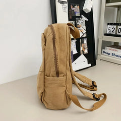 Lunivop Solid Canvas Backpacks 100% Cotton School Bags Korea Style Cloth Satchels Simple Black Leisure Or Travel Shoulder Packages