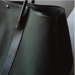 Lunivop Large Capacity Canvas Tote Bag Women's Commuter Shoulder Crossbody Bag Stylish British Style PU Leather Single Strap Handbag