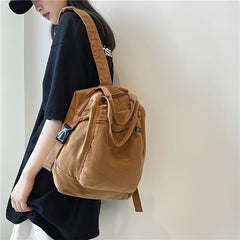 Hnewly New Vintage Women Backpacks Japanese Style Canvas Travel Backpack Large Capacity Teenagers Schoolbag