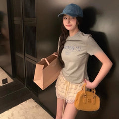 Hnewly Sweet Fairycore Cake Skirts Women Kawaii Korean Style Ruffle Mini Skirt Elegant Casual High Waist Mesh Layered Skirt