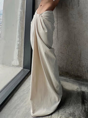 Hnewly 2024 New Irregular Design Low Waist Baggy Wide Leg Trousers Y2K Streetwear Loose Pants Fashion Women Casual Pantalones