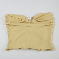 Hnewly Summer Kawaii Striped Crop Top Cute Coquette Bow Stitching Sleeveless Tube Top Women y2k Vintage Knitted Vest Casual Tees