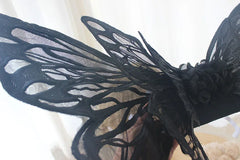 Hnewly Handmade Black White Butterfly Wings Lolita Back Decoration Gothic Animation Anime Cos Costume Props Angel Wings