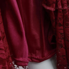 Hnewly Maternity's Red Wine V-Neck Long Sleeve Photography Props Maxi Pregnancy Clothes Lace Dress Fancy Shooting Photo Pregnan