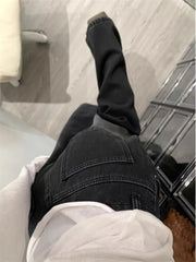 Hnewly Women's American Wide Leg Jeans - High Waist Black Gray Denim Pants Straight Leg Oversized 90s Long Trousers