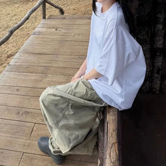 Hnewly Y2K Camouflage Cargo Pants Women Summer Loose Streetwear Thin Sweatpants Korean Baggy Casual Print Wide Leg Joggers Trousers