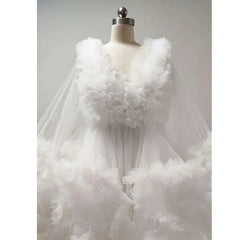 Hnewly Orange Maternity Ruffle Tulle Dress PhotoShoot vestidos para embarazadas Photographie