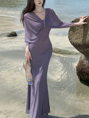 Hnewly Sexy Spaghetti Strap Women's Mermaid Dresses Summer French Elegant Slash-Neck Slim Fit Dress Party Prom Holiday Fashion Vestidos