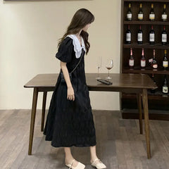 Hnewly French Vintage Midi Dress Women Elegant Sweet Party Princess Dress Female Korean One-piece Dress Wedding Gothic Clothes New