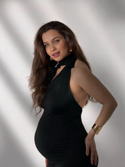 Hnewly Maternity Photography Dress Backless Bodycon Maxi Gown Pregnancy Photoshoot Outfit Elegant Baby Shower Evening Wear