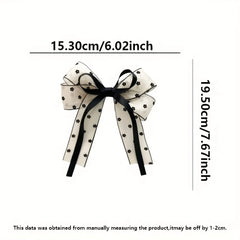 Lunivop 4-piece women satin long ribbon hair clip set, printed bow hair clip, frosted surface, fashionable and elegant hair accessories,