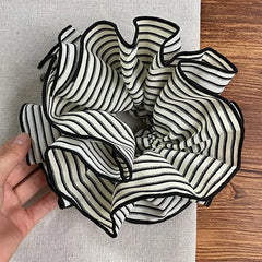 Hnewly 1PC Fresh and Simple Cloth Striped Scrunchie with a High-End Feel - Hair Ornament for Women, Suitable for Low Ponytails and Bun