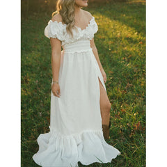 Hnewly Bohemian Maternity Photo Dress Off Shoulder Ruffled Maxi Gown Pregnancy Photoshoot Baby Shower Elegant Maternity Dress