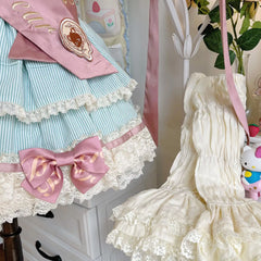 Hnewly Lost Cherry Lolita Original Design Hazelnut Sea Salt Bear Ribbon Hats Hand Sleeves Lolita Cosplay Accessories