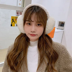 Hnewly Soft Plush Ear Warmer Winter Warm for Women Men Fashion Solid Color Earflap Outdoor Cold Protection EarMuffs Ear Cover