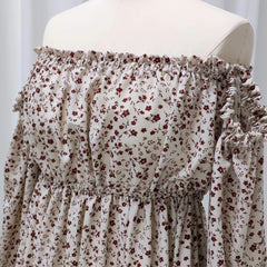 Hnewly Bohemian Photo Shooting Pregnancy Dress Off Shoulder Long Sleeved Floral Dress For Women Maternity Dress For Photo Shoot