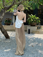 Hnewly Summer Casual Sleeveless Blouse Women Casual Camisole y2k Crop Top Loose Sexy Office Lady Style Clothing Korean Fashion