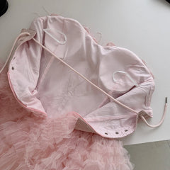 Hnewly 3D Flower Pleated Pink Dress Womens Strapless Mini Dress Sexy Lace Sleeveless Ruffle Tiered Summer Party Club Tube Dresses