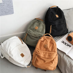 Hnewly Girl School Bag New Fashion College Student Vintage Women Backpack Canvas Female Laptop Bag Travel Kawaii Ladies Backpack
