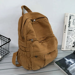 Hnewly Girl Fabric School Bag New Fashion College Student Vintage Women Backpack Canvas Female Laptop Bag Travel Kawaii Ladies Backpack