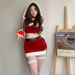 Hnewly Hot Christmas Outfit Super Sexy Santa Cosplay Costumes For Women Holiday Party Club Performance Photoshooting Seductive Tempting