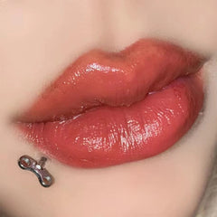 Hnewly 1Pc Trendy Sweet Cool Style Stainless Steel 1.2mm Clockwork Lip Stud High-Quality Body Piercing Gift for Cool Girls