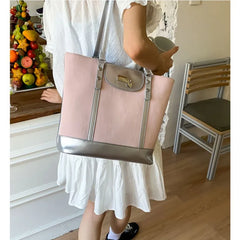 Hnewly Sweet Cute Pink Tote Bag Handbag Women Summer Y2k Shoulder Bags Backpack Female Large Capacity Casual Underarm Bag Aesthetic