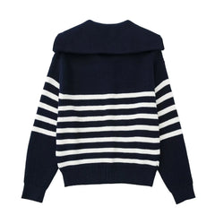 Hnewly Quarter Zipper Sweater Women Long Sleeve High Collar Rib Knit Pullover Casual Striped Sweater Jumper Fall Winter Outfit
