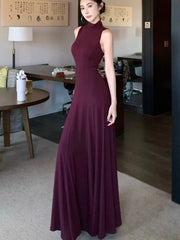 Hnewly Women Sexy Vintage Summer Backless Dresses Slit Fit Sleeveless Spaghetti Strap Halther Evening Dress Club Party Prom Chic New