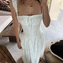 Hnewly Temperament Sexy Backless Maxi Dress Hollow Out Mesh Ruched Halter Long Dresses Elegant Women Summer For 2024 Vestidos