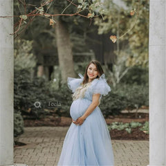 Hnewly New Tulle Maternity Dress for Photoshoot Pregnancy Shooting Baby Shower Dresses For Pregnant Woman Long Photography Session Gown