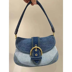 Hnewly High Street Denim Underarm Bag Women New Retro Spring Summer Y2k Shoulder Bags Female Vintage Canvas Casual Handbag Hot Girls