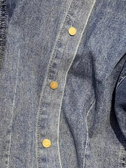 Hnewly Retro Denim Jacket Women's 2025 Summer New Loose Versatile Short Sleeved Top Large Size Single Breasted Turndown Collar Shirt