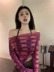 Hnewly Sweet Mesh Long Sleeve Sun Protection T-shirts Summer See Through Thin Tee Shirt 2025 New Sexy Slim Fit Top for Women