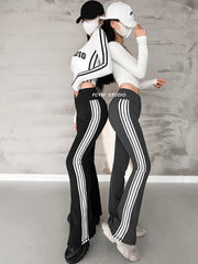 Hnewly High Waist Sweet Slim Hip Lifting Pants Female Spice Girls Tight Elastic Flare Pants Sports Trousers Fashion Women 8BL2