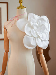 Hnewly 3D Large Flowers Beading Luxury Evening Gown Accessories Host's Banquet Photography Exaggerated Props Ornament