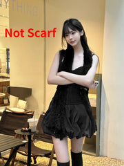 Hnewly Sexy Black 2 Piece Skirts Set Women Vintage Harajuku Patchwork Y2k Crop Top + Casual Streetwear Bodycon Skirt 2000s Vintage Suit