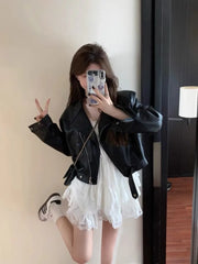 Hnewly Irregular Lace Patchwork Camisole Dresses 2025 Summer New V-neck Dress for Women Y2k E-Girl Slim Waist Ruched Vestidos Mujer