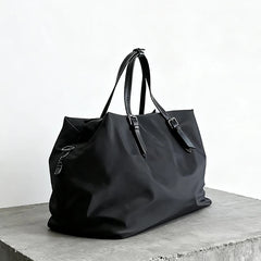 Hnewly Black Waterproof Nylon Gym Bag Large Capacity Travel Tote Bag For Men Women Versatile Handheld Shlouder Bag Yoga Bag Laptop Bag