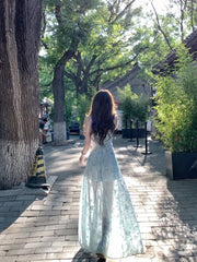 Hnewly Elegant Floral Fairy Dress Women Casual Sweet Y2k Clothing Sexy Strap Dress Even Party One Piece Dress Korean Chic Sleeveless