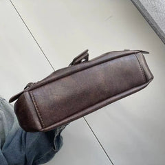 Hnewly Vintage Brown Y2k Underarm Bag Purse Women Retro Pu Leather Soft Shoulder Tote Bag Ladies Moto Biker Casual Handbag New