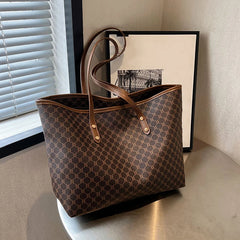 Hnewly NEW Large Capacity Shoulder Bag Women's PU Leather Handbag for Commuting and Casual Use Versatile Tote Bag