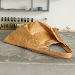 Hnewly Mask Shaped Shoulder Bag Pleated DuPont Paper Handbag Casual Tote Pure Color Shopping Bags For Women