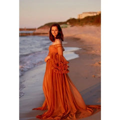 Hnewly Maternity Bathgown, Sheer Tulle Pregnancy Photoshoot Robe Baby Shower vestido maternidad Photographie de vêtements de maternité