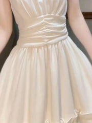 Hnewly Halter Woman Dresses Ruffles Elegant Spring Summer Long Dress Korean Fashion Sleeveless Vintage Vestidos Mujer