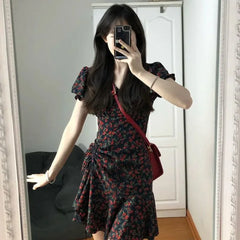Hnewly DRESS TO IMPRESS Female Dresses Floral Flower Women's Dress Soft Aesthetic Offer Original Hot New In Vintage Xxl Retro Fashion Summer 2024 Loose