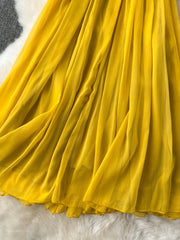 Hnewly French style niche vacation dress women's summer new seaside style sleeveless hanging neck and backless chiffon fairy dress